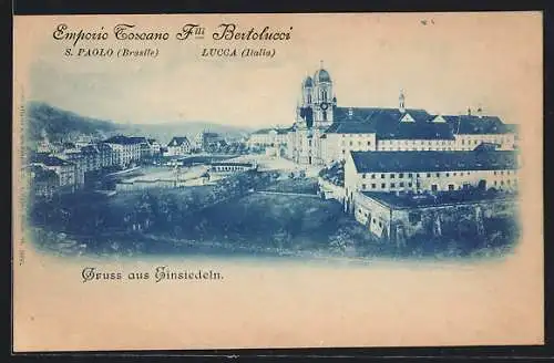 AK Einsiedeln, Ortspartie mit Kirche, S. Paolo, Lucca, Emporio Toscano Flli Bertolucci