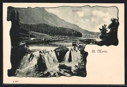 AK St. Moritz, Innfall mit Panorama