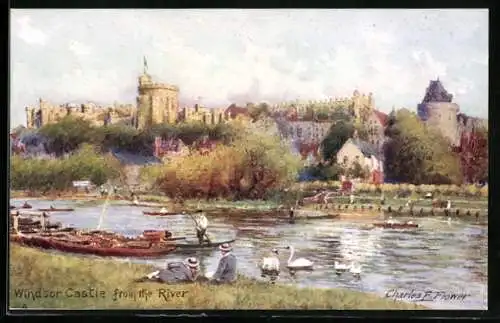 Künstler-AK Charles F. Flower: Windsor, Windsor Castle from the River