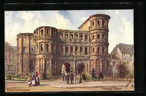 Künstler-AK Charles F. Flower: Trier, Porta Nigra