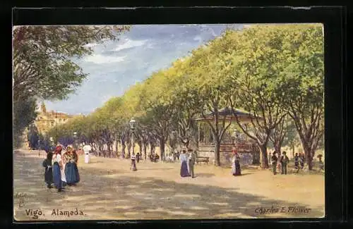 Künstler-AK Charles F. Flower: Vigo, Alameda