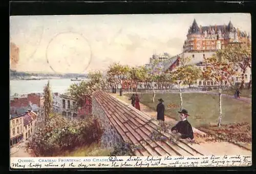 Künstler-AK Charles F. Flower: Quebec, Chateau Frontenac and Citadel
