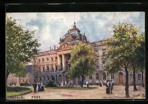 Künstler-AK Charles F. Flower: Crefeld, Post