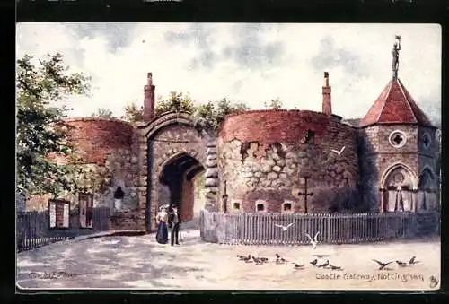 Künstler-AK Charles F. Flower: Nottingham, Castle Gateway