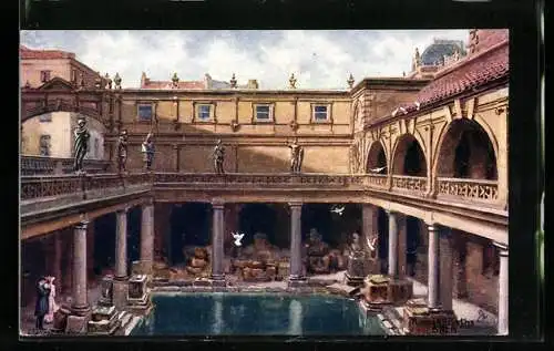 Künstler-AK Charles F. Flower: Bath, Roman Baths