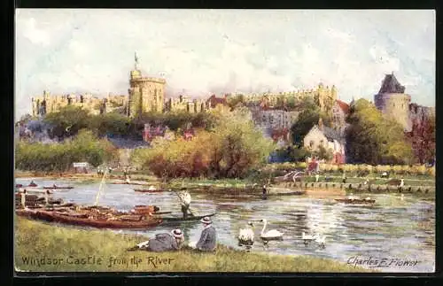 Künstler-AK Charles F. Flower: Windsor, Windsor Castle from the River