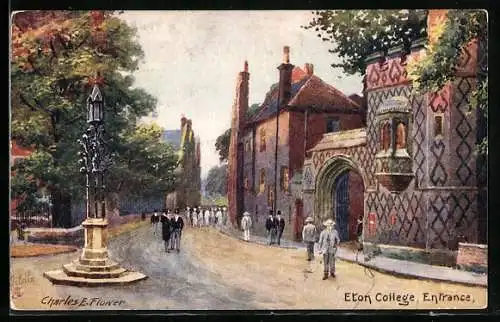 Künstler-AK Charles F. Flower: Eton College, Entrance