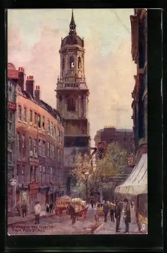 Künstler-AK Charles F. Flower: London, Saint Magnus the martyr from Fish Saint Hill