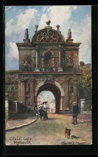 Künstler-AK Charles F. Flower: Plymouth, Citadel Gate