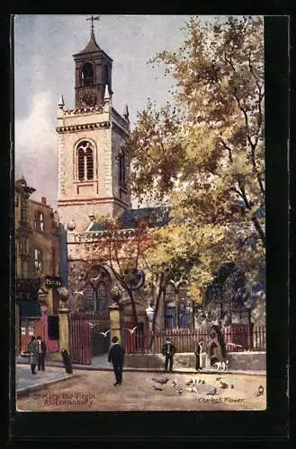 Künstler-AK Charles F. Flower: Aldermanbury, St. Mary the Virgin
