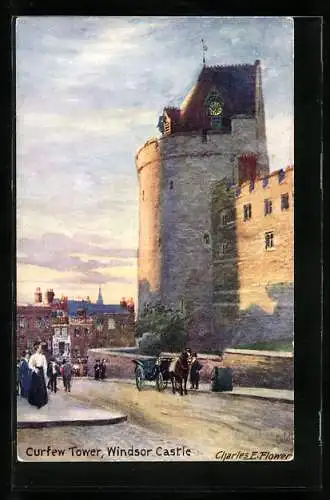 Künstler-AK Charles F. Flower: Windsor, Castle, Curfew Tower