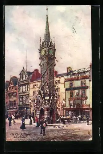 Künstler-AK Charles F. Flower: Leicester, The Clock Tower