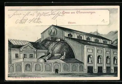 AK Oberammergau, Partie am Theater