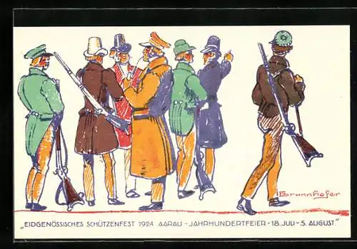 Lithographie Aarau, Eidgenössisches Schützenfest 1924