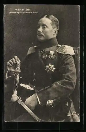 AK Wilhelm Ernst, Grossherzog von Sachsen-Weimar-Eisenach in Uniform