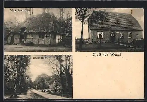 AK Wesel / Nordheide, Altes Bauernhaus, Hauptstrasse