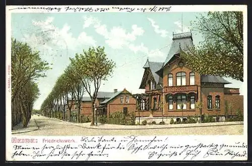 AK Heide / Holstein, Partie in der Friedrichswerkstrasse