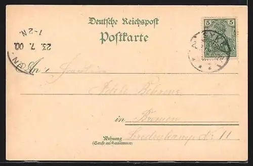 Lithographie Syke, H. Ritterhoff`s Gasthof, Im Friedeholzel, Wolfsschlucht