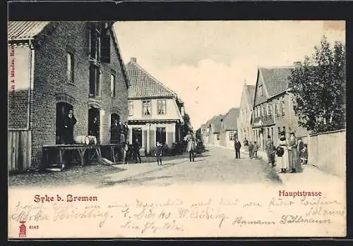 AK Syke b. Bremen, Blick in die Hauptstrasse