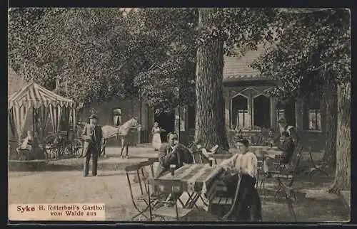 AK Syke, H. Ritterhoffs Gasthof vom Walde aus