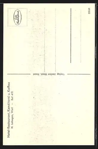 AK Werl, Hotel-Restaurant, Konditorei und Café H. Lohagen