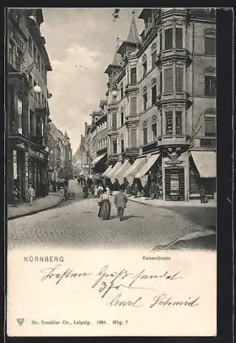 AK Nürnberg, Blick in die Kaiserstrasse