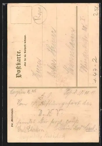 Künstler-AK sign. C. Langhein: Karlsruhe, Deutschnationaler Handlungsgehilfen Verband, Künstlerbund Karlsruhe