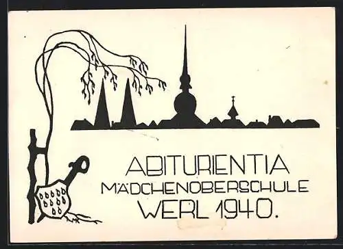 Künstler-AK Werl, Absolvia der Mädchenoberschule 1940
