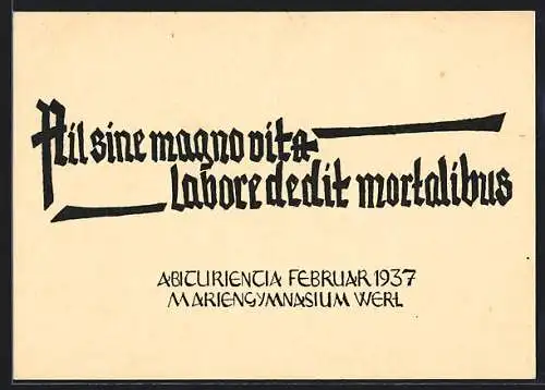 AK Werl, Absolvia des Mariengymnasium 1937