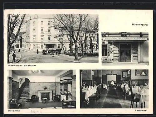 AK Naumburg /Saale, Hotel Schwarzes Ross A. Dinter mit Halle und Restaurant