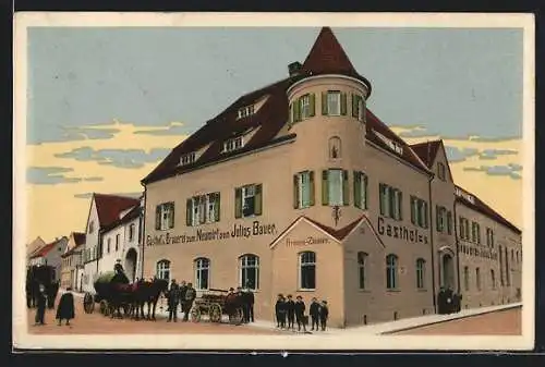 AK Neuburg /Inn, Gasthof und Brauerei zum Neuwirt von Julius Bauer