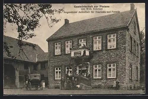 AK Schafhausen b. Werl, Das Gasthaus zur Platane von Wilh. Kobeloer