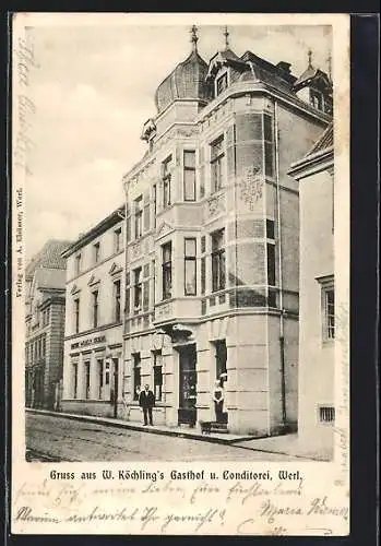 AK Werl, W. Köchling`s Gasthof und Conditorei