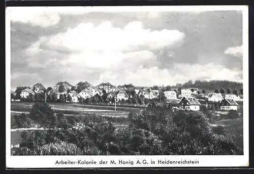 AK Heidenreichstein, Gewerbeausstellung 1932, Arbeiter-Kolonie der M. Honig AG