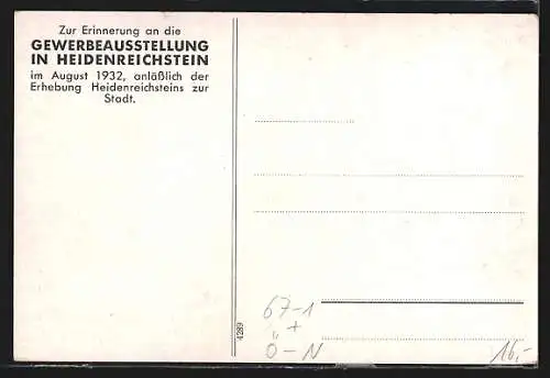 AK Heidenreichstein, Gewerbeausstellung 1932, Arbeiter-Kolonie der M. Honig AG