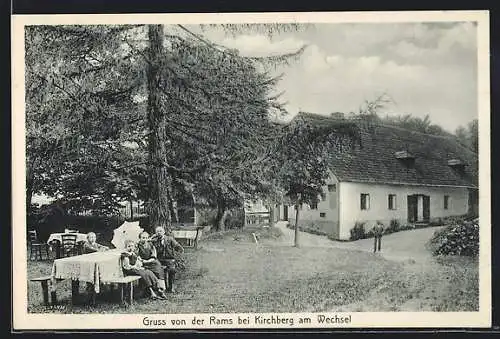 AK Kirchberg am Wechsel, Gasthof Rams mit Garten