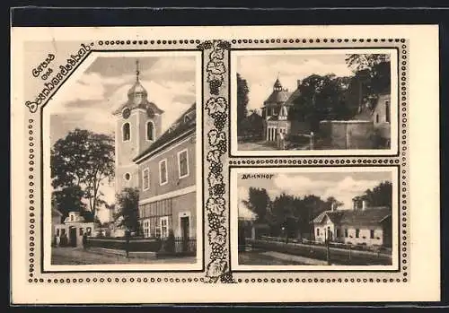 AK Bernhardsthal, Bahnhof und Kirche