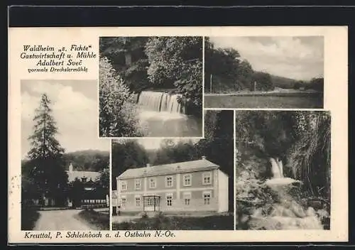 AK Kreuttal /N.-Oe., Waldeim zur Fichte, Gastwirtschaft und Mühle Adalbert Svec