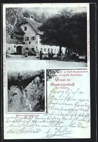 AK Bad Goisern, Oberweissenbach, Gast- und Cafe-Restaurant Leopold Schilcher, Schwarzenbachklause