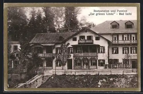 AK Bad Ischl, Gasthaus Pension zur grünen Linde