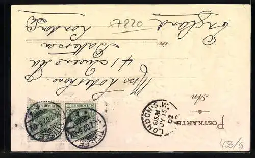 Passepartout-Lithographie Titisee, Ortsansicht am Wasser, Weintrinkerin im Passepartout