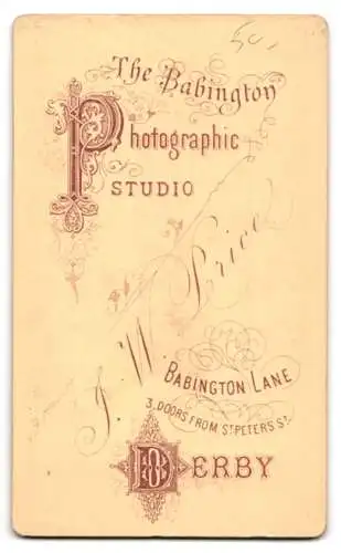 Fotografie The Babington Photographic Studio, Derby, Babington Lane, Bürgerlicher mit Vollbart