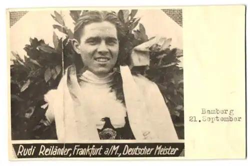 Fotografie Radrennfahrer Rudi Reiländer Deutscher Meister