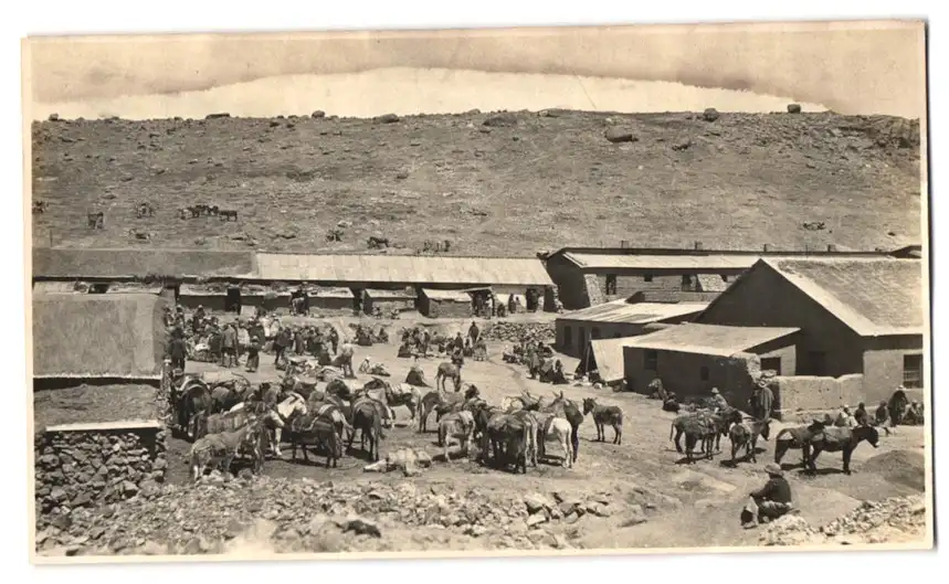 18 Fotografien unbekannter Fotograf, Ansicht Bolivien, Bergbau Mina Alantana, Bergleute bei der Arbeit im Bergwerk 9