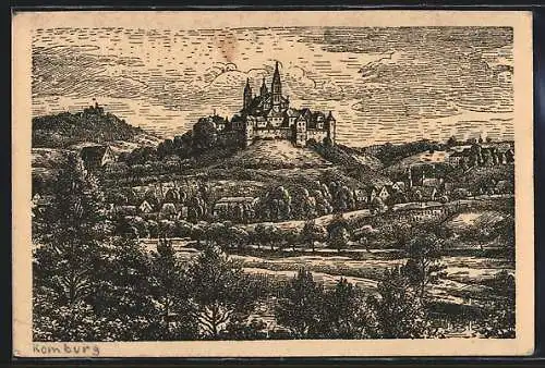 Künstler-AK Schwäb. Hall, Komburg
