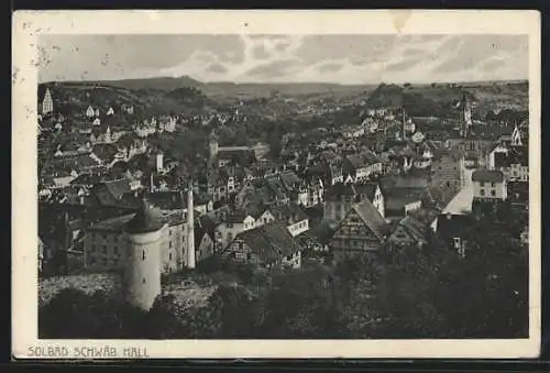 AK Schwäb. Hall, Teilansicht mit Kirche