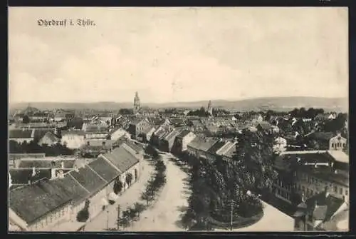 AK Ohrdruf in Thür., Gesamtansicht aus der Vogelschau