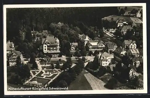 AK Königsfeld /Schwarzwald, Ortsansicht vom Flugzeug aus