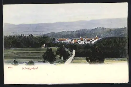 AK Königsfeld / Baden, Teilansicht mit Feldweg