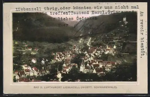 AK Liebenzell /Württ. Schwarzwald, Teilansicht mit Kirche